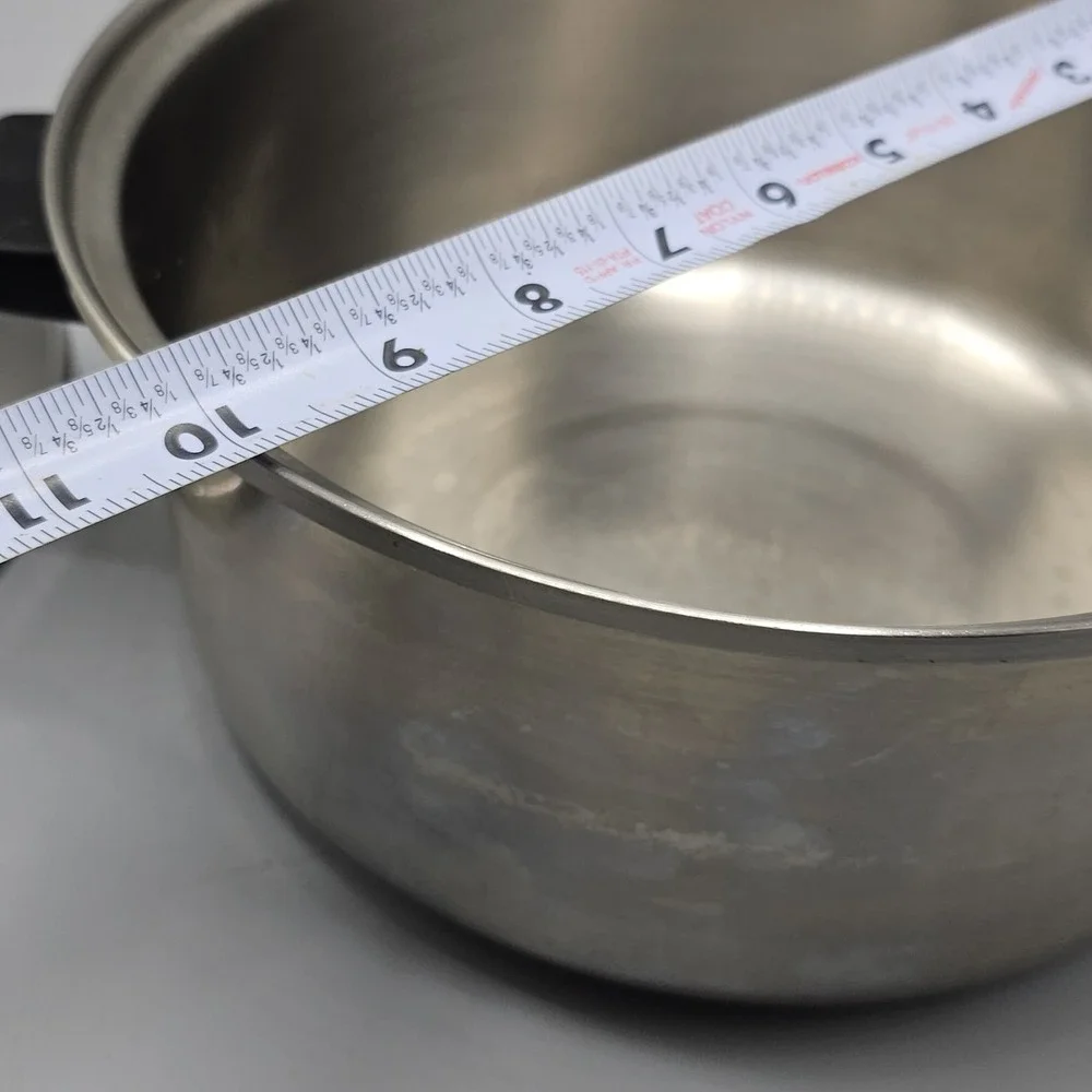 Vintage Regal Pyro 3 Ply 18-8 Stainless Steel 5 Qt Stock Pot & Lid Made USA